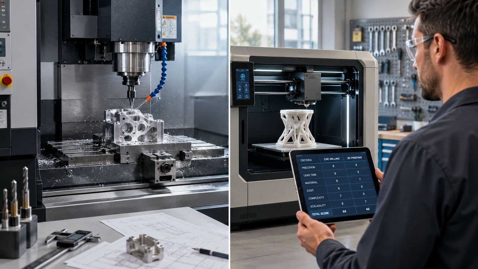 CNC vs 3D Printing: Engineer's Decision Guide for 2026